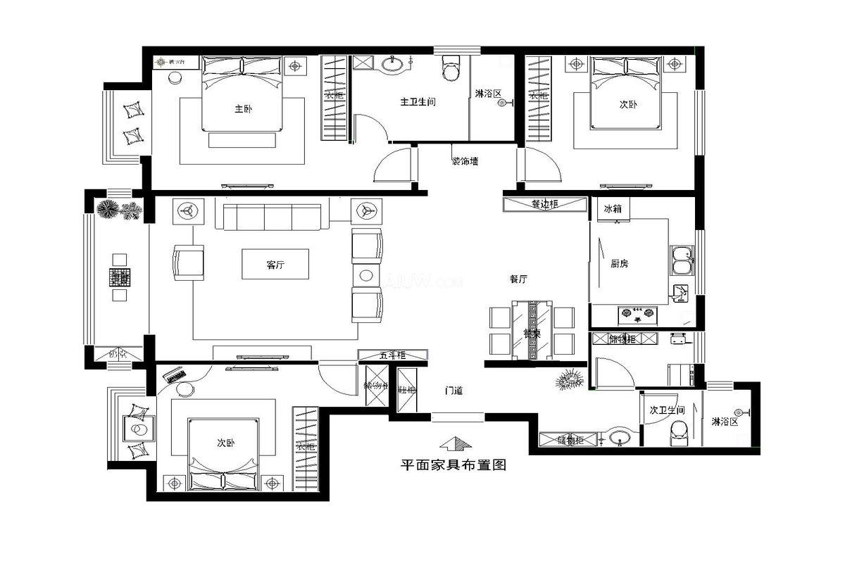 70兩房一廳裝修效果圖，70平兩室一廳裝修圖