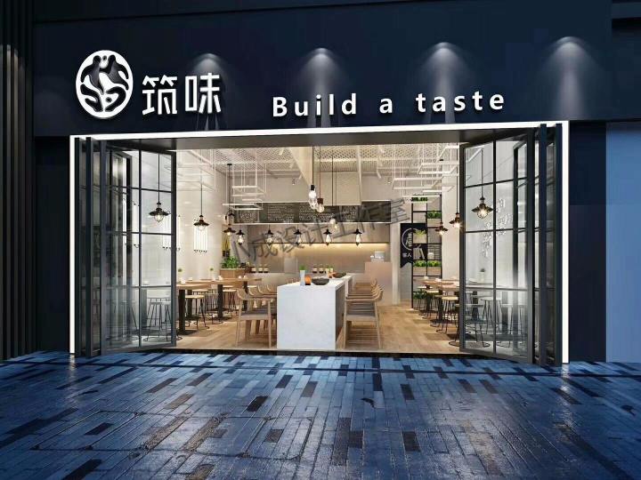 特色奶茶漢堡店裝修_奶茶吧臺(tái)裝修效果圖_奶茶店裝修