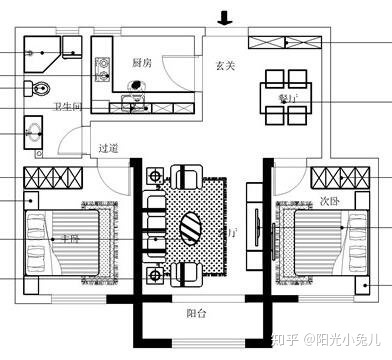 超好看的房子裝修，95平兩室兩廳簡歐裝修效果圖，全屋超美